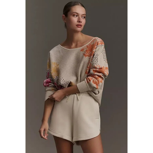 Daily Practice by Anthropologie Sweaters - Daily‎ Practice Anthropologie Hazy Daze Floral V-Back Knit Sweater Beige Large